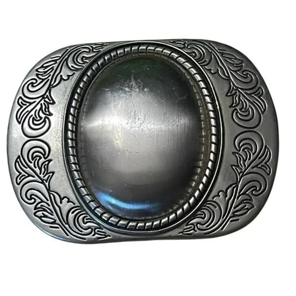 VINTAGE ART DECO SILVER BELT BUCKLE